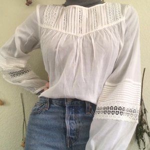 White Women's Blouse with Embroidery